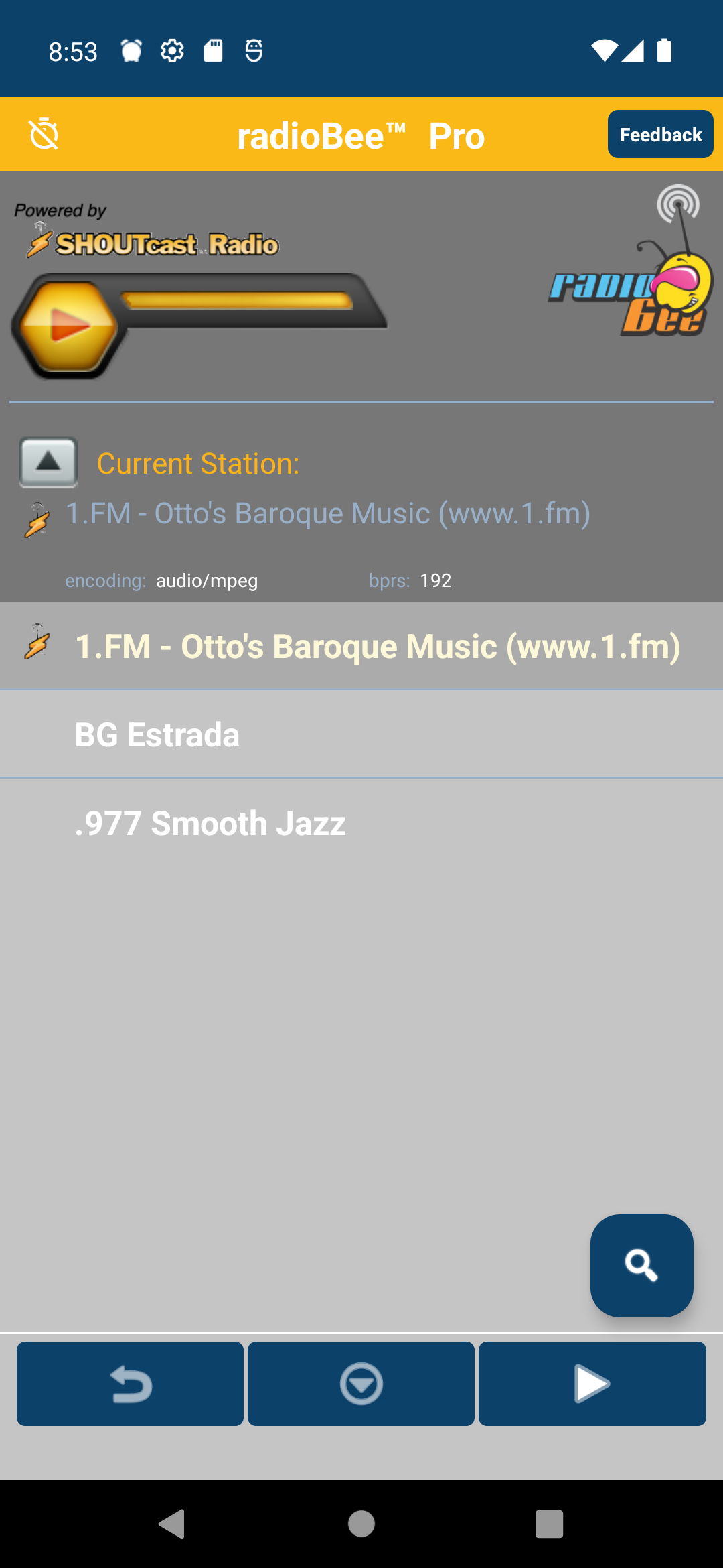 radioBee favorites-first home